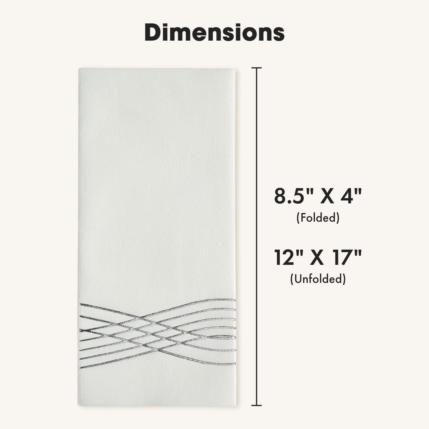 Rose Gold Fancy Paper Napkins, Perfect Disposable Guest Hand Towels for Bathrooms (8.5" x 4" Rose Gold Wavy 50 Pack)