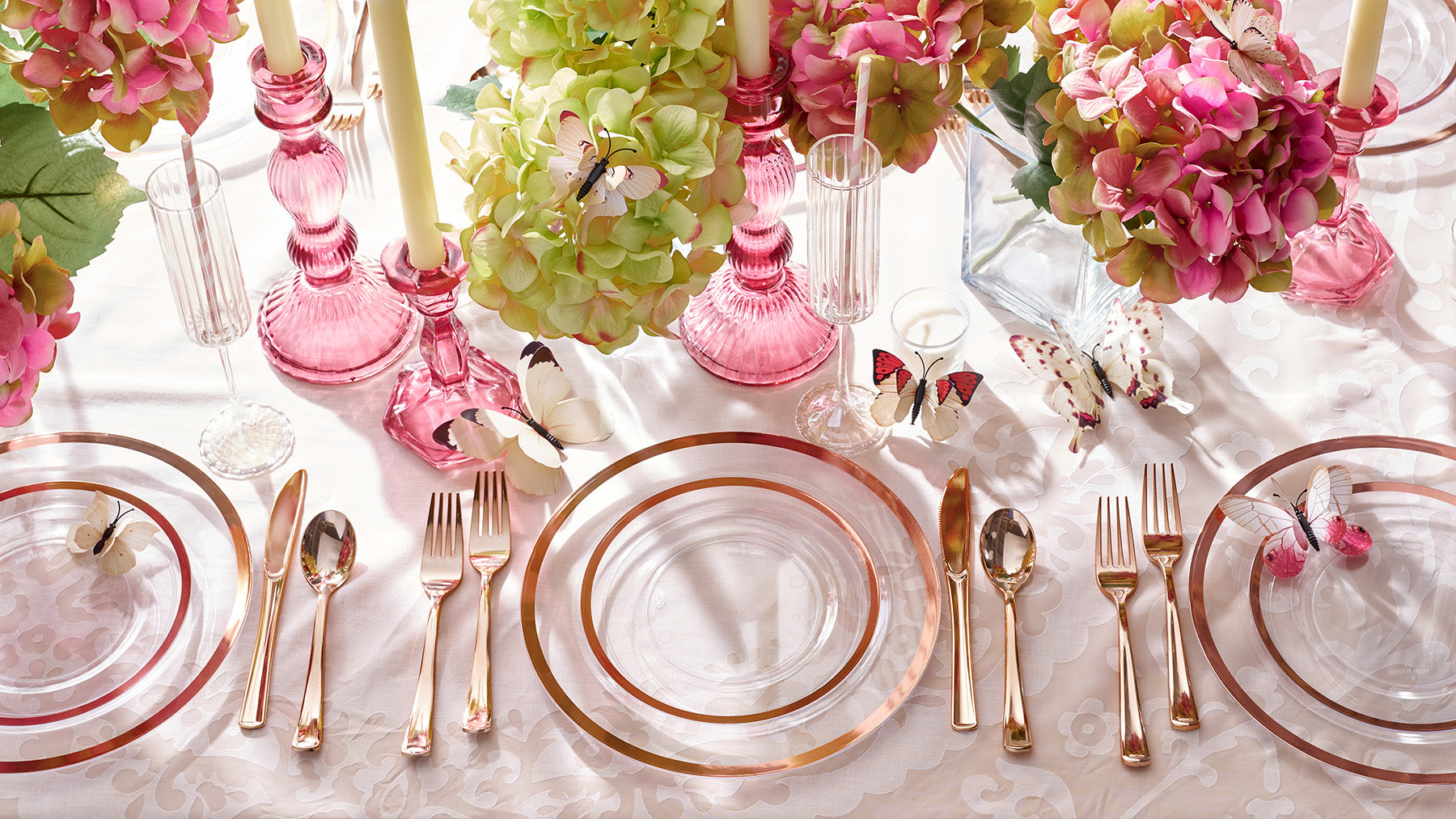 Clear party dinnerware set