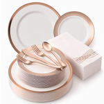 Rose Gold 175-Piece Dinnerware Set (25 Guests)