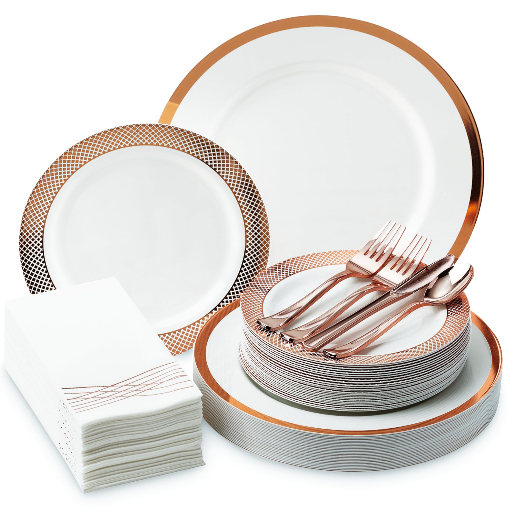 Rose gold 175-piece dinnerware set