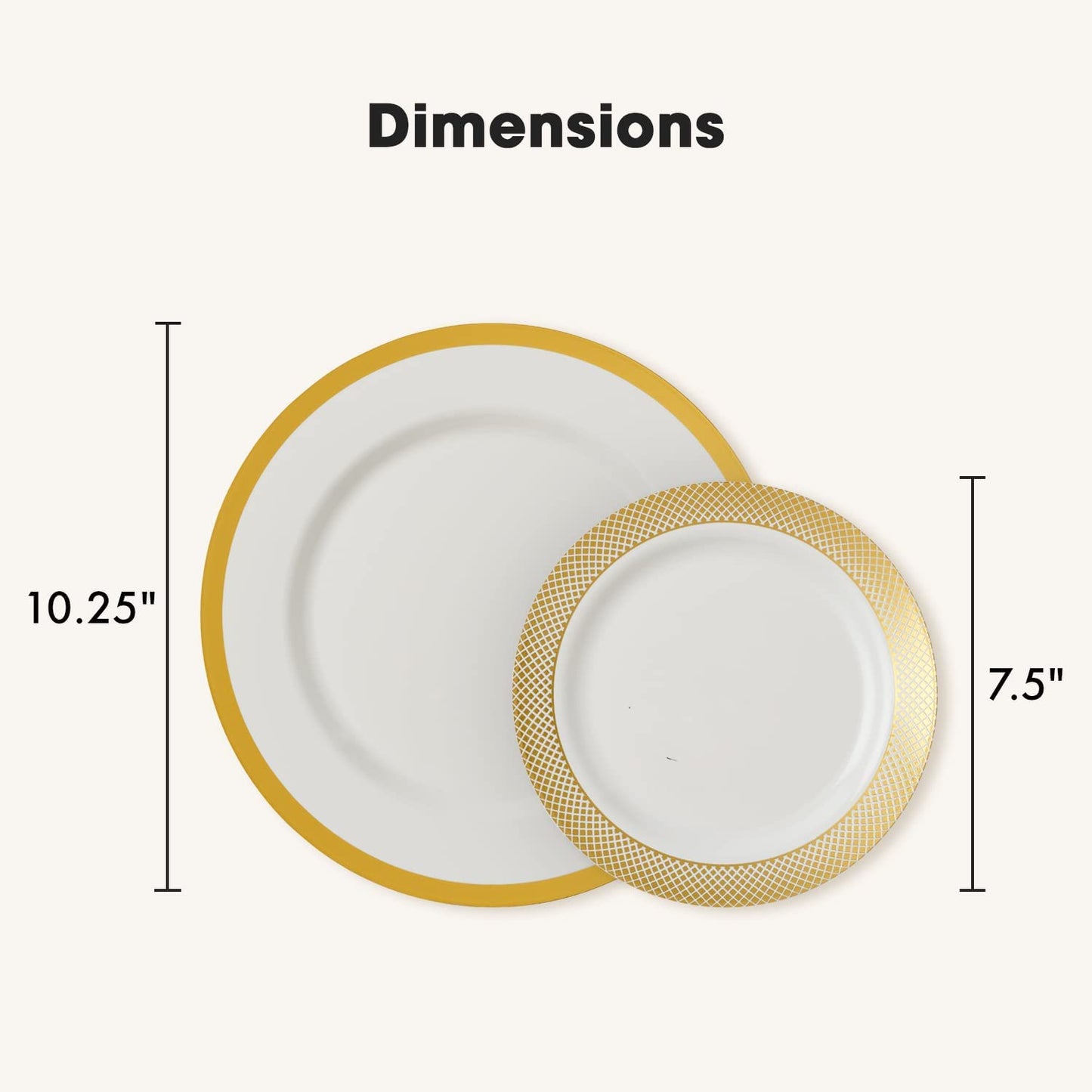 60 PCS Gold Plastic Plates - 30 Dinner Plates & 30 Salad or Dessert Plates