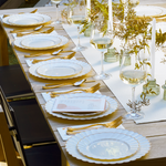 Ivory Gold Scalloped Plates – 100 Pc (50 Guests)