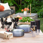 Clear & Black 150-Piece Party Set (25 Guests)