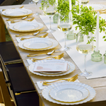 Ivory Gold Scalloped 175-Piece Set (25 Guests)