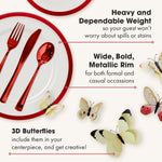 Features of clear red heavyweight disposable dinnerware