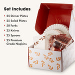 Ivory Rose Gold Scalloped 175-Piece Set (25 Guests)