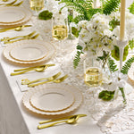 Ivory Gold Scalloped Plates – 100 Pc (50 Guests)