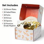 Ivory Gold Scalloped 175-Piece Set (25 Guests)