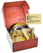 Clear & Gold 150-Piece Party Set (25 Guests)