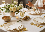Ivory Gold Scalloped 175-Piece Set (25 Guests)
