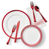Red 175-piece dinnerware set
