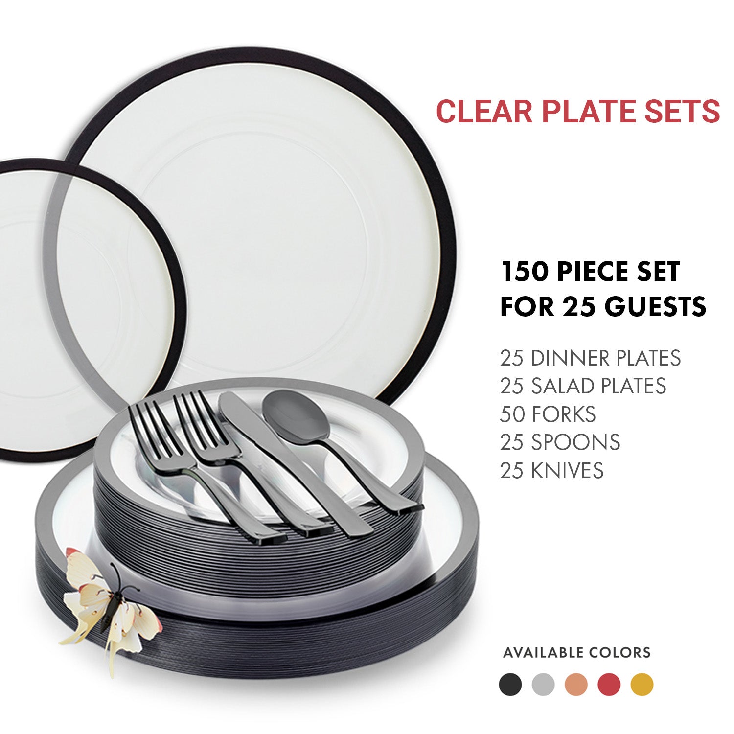 Clear plastic salad outlet plates