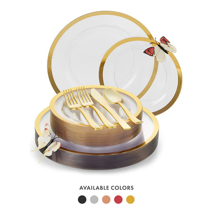 Elegant Disposable Plastic Dinnerware Set