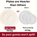 Ivory Rose Gold Scalloped Plates – 100 Pc (50 Guests)
