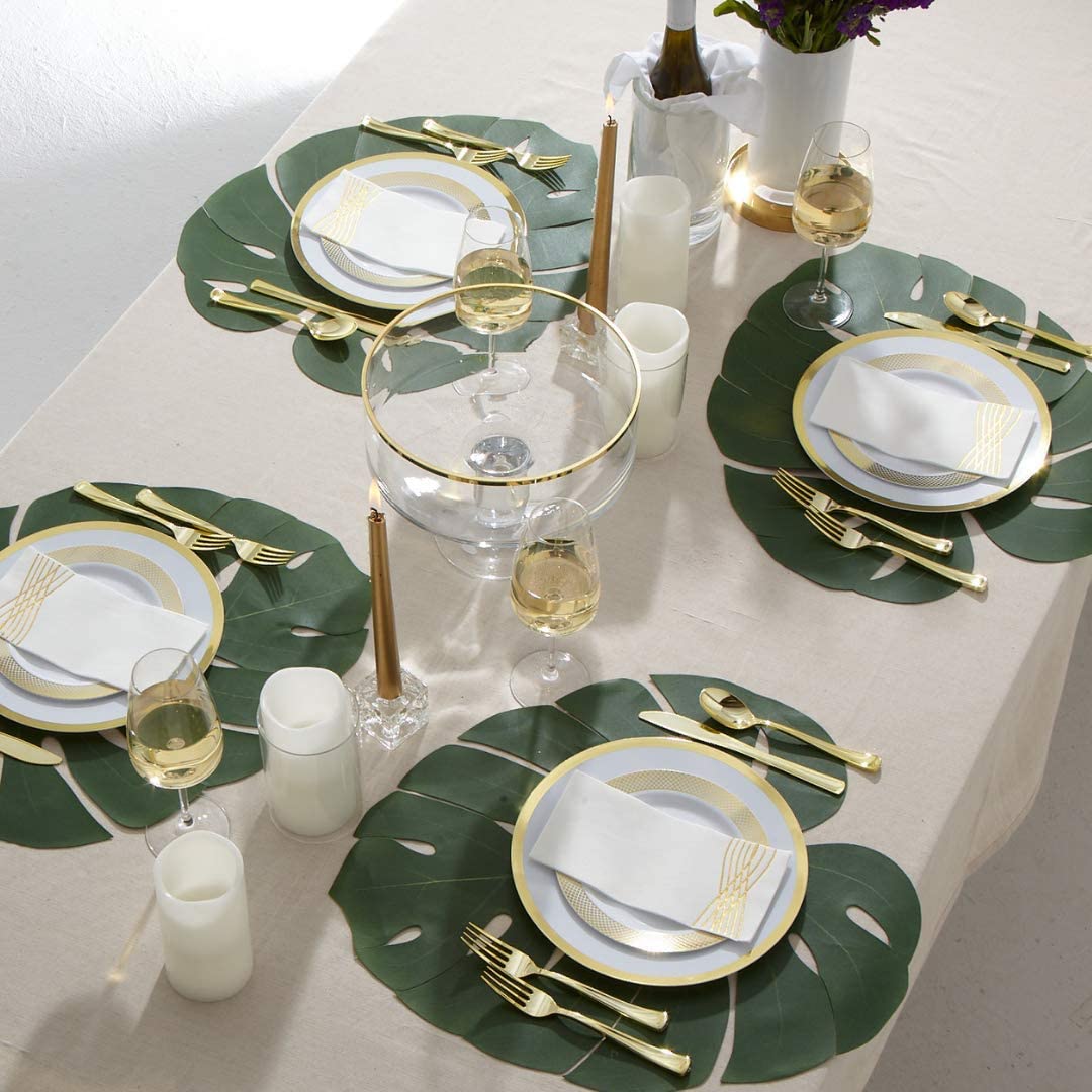 Elegant Disposable Plastic Dinnerware Set