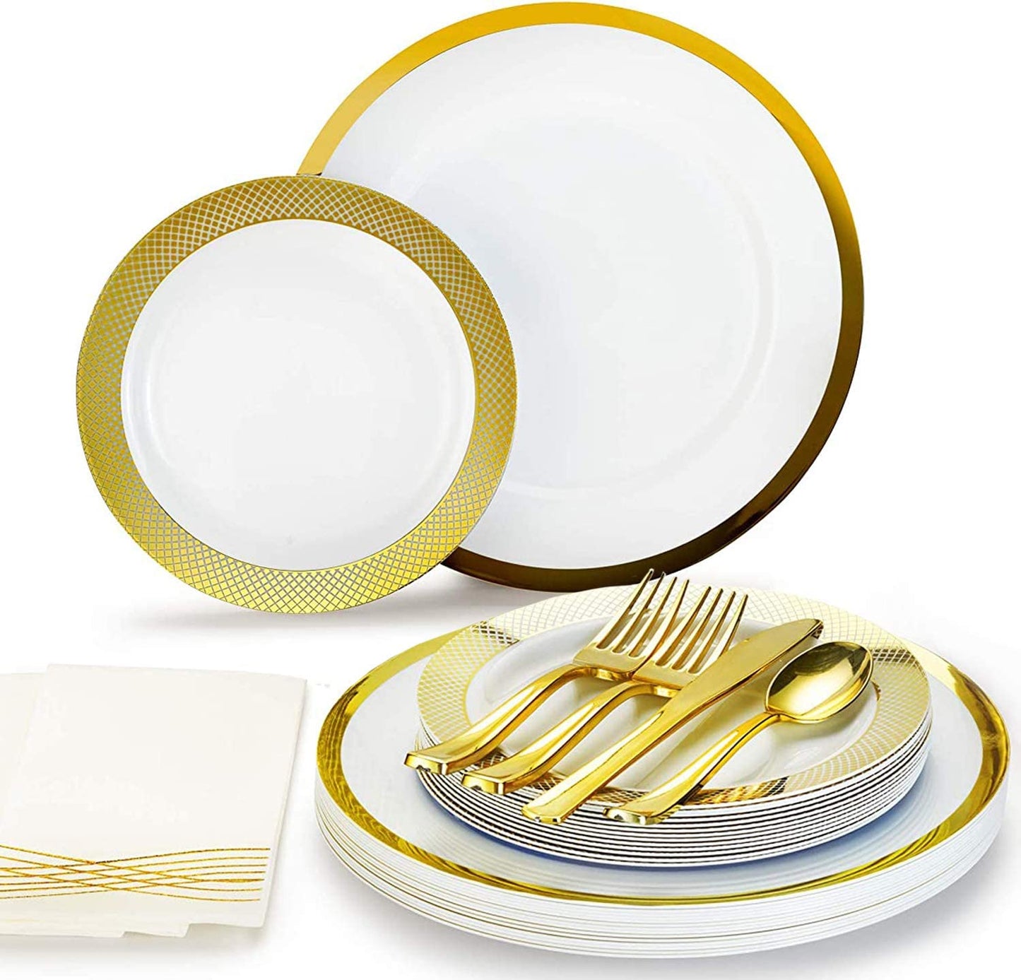 Elegant Disposable Plastic Dinnerware Set