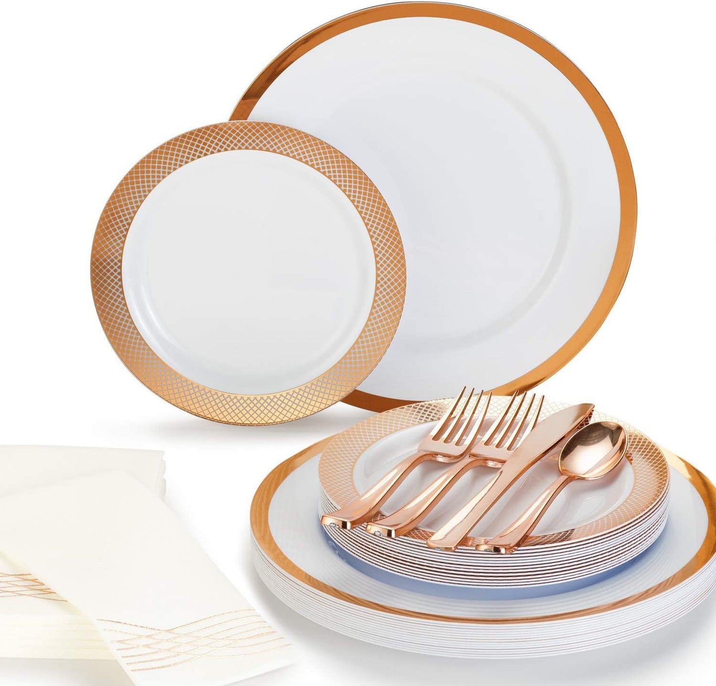 Elegant Disposable Plastic Dinnerware Set